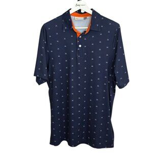 KJUS Golfer Short Sleeve Polo Shirt, Collared, UPF 50+, Stretch, Club Print, M